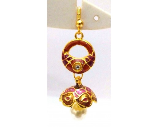 Meenakari Minakari Enamel Jhumka Jhumki Handmade Earring Jewelry Chandelier A103